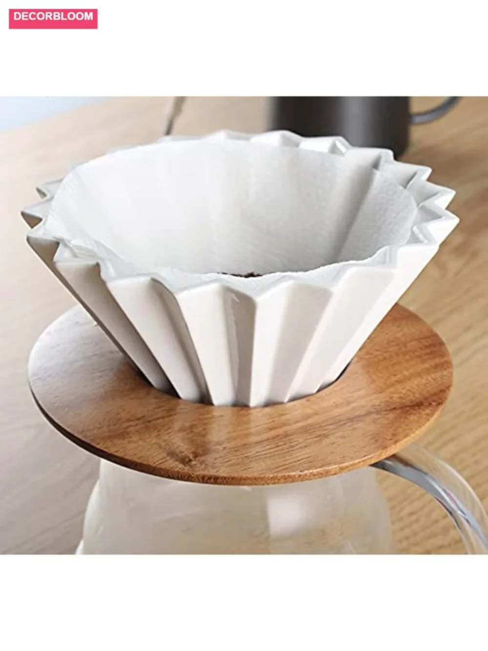 Wooden Coffee Filter Tray Reusable Coffee Maker Accessory